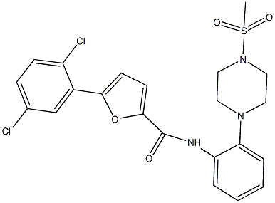 5-(2,5-dichlorophenyl)-N-{2-[4-(methylsulfonyl)-1-piperazinyl]phenyl}-2-furamide Struktur