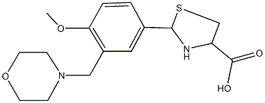 2-[4-methoxy-3-(4-morpholinylmethyl)phenyl]-1,3-thiazolidine-4-carboxylic acid Struktur