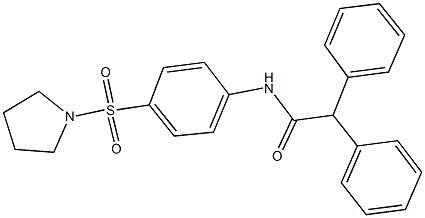 2,2-diphenyl-N-[4-(pyrrolidin-1-ylsulfonyl)phenyl]acetamide Struktur