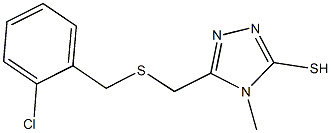 5-{[(2-chlorobenzyl)sulfanyl]methyl}-4-methyl-4H-1,2,4-triazole-3-thiol Struktur