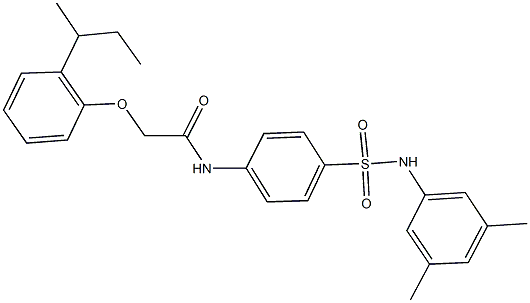 2-(2-sec-butylphenoxy)-N-{4-[(3,5-dimethylanilino)sulfonyl]phenyl}acetamide Struktur