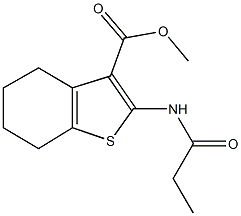 methyl 2-(propanoylamino)-4,5,6,7-tetrahydro-1-benzothiophene-3-carboxylate Struktur