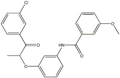 N-{3-[2-(3-chlorophenyl)-1-methyl-2-oxoethoxy]phenyl}-3-methoxybenzamide Struktur