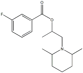 2-(2,6-dimethyl-1-piperidinyl)-1-methylethyl 3-fluorobenzoate Struktur