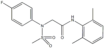 N-(2,6-dimethylphenyl)-2-[4-fluoro(methylsulfonyl)anilino]acetamide Struktur