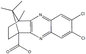 7,8-dichloro-4,11,11-trimethyl-1,2,3,4-tetrahydro-1,4-methanophenazine-1-carboxylate Struktur