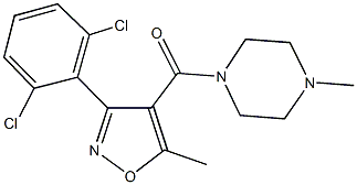 1-{[3-(2,6-dichlorophenyl)-5-methyl-4-isoxazolyl]carbonyl}-4-methylpiperazine Struktur