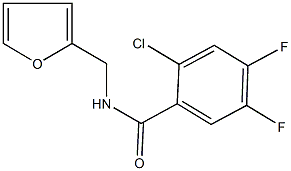 2-chloro-4,5-difluoro-N-(2-furylmethyl)benzamide Struktur