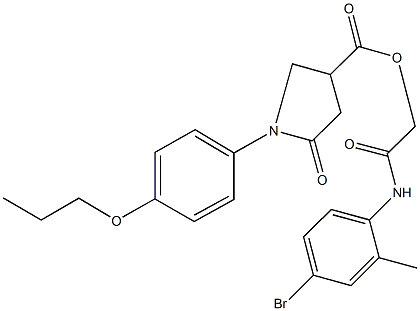 2-(4-bromo-2-methylanilino)-2-oxoethyl 5-oxo-1-(4-propoxyphenyl)-3-pyrrolidinecarboxylate Struktur