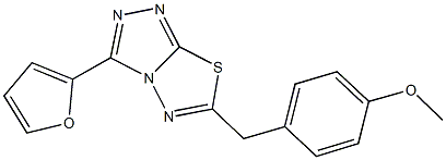 4-{[3-(2-furyl)[1,2,4]triazolo[3,4-b][1,3,4]thiadiazol-6-yl]methyl}phenyl methyl ether Struktur