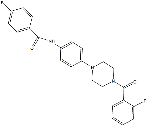 4-fluoro-N-{4-[4-(2-fluorobenzoyl)-1-piperazinyl]phenyl}benzamide Struktur