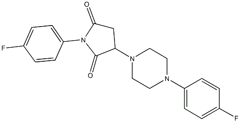 1-(4-fluorophenyl)-3-[4-(4-fluorophenyl)-1-piperazinyl]-2,5-pyrrolidinedione Struktur