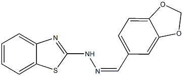 1,3-benzodioxole-5-carbaldehyde 1,3-benzothiazol-2-ylhydrazone Struktur