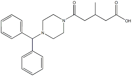 5-(4-benzhydryl-1-piperazinyl)-3-methyl-5-oxopentanoic acid Struktur