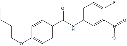 4-butoxy-N-{4-fluoro-3-nitrophenyl}benzamide Struktur