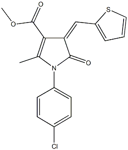 methyl 1-(4-chlorophenyl)-2-methyl-5-oxo-4-(2-thienylmethylene)-4,5-dihydro-1H-pyrrole-3-carboxylate Struktur