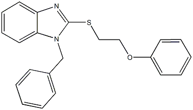 1-benzyl-2-[(2-phenoxyethyl)sulfanyl]-1H-benzimidazole Struktur