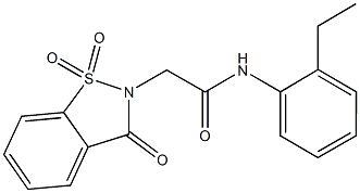 2-(1,1-dioxido-3-oxo-1,2-benzisothiazol-2(3H)-yl)-N-(2-ethylphenyl)acetamide Struktur