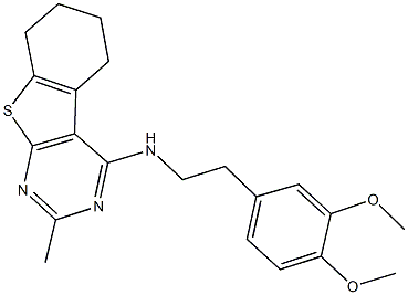 N-[2-(3,4-dimethoxyphenyl)ethyl]-N-(2-methyl-5,6,7,8-tetrahydro[1]benzothieno[2,3-d]pyrimidin-4-yl)amine Struktur