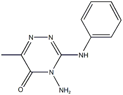 4-amino-6-methyl-3-(phenylamino)-1,2,4-triazin-5(4H)-one Struktur