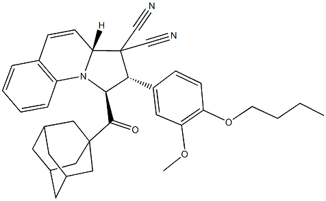 1-(1-adamantylcarbonyl)-2-(4-butoxy-3-methoxyphenyl)-1,2-dihydropyrrolo[1,2-a]quinoline-3,3(3aH)-dicarbonitrile Struktur