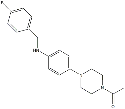 N-[4-(4-acetyl-1-piperazinyl)phenyl]-N-(4-fluorobenzyl)amine Struktur