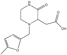 {1-[(5-methyl-2-furyl)methyl]-3-oxo-2-piperazinyl}acetic acid Struktur