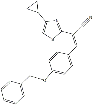 3-[4-(benzyloxy)phenyl]-2-(4-cyclopropyl-1,3-thiazol-2-yl)acrylonitrile Struktur