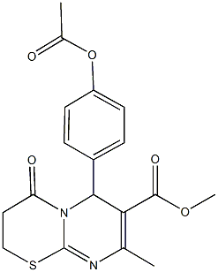 methyl 6-[4-(acetyloxy)phenyl]-8-methyl-4-oxo-3,4-dihydro-2H,6H-pyrimido[2,1-b][1,3]thiazine-7-carboxylate Struktur