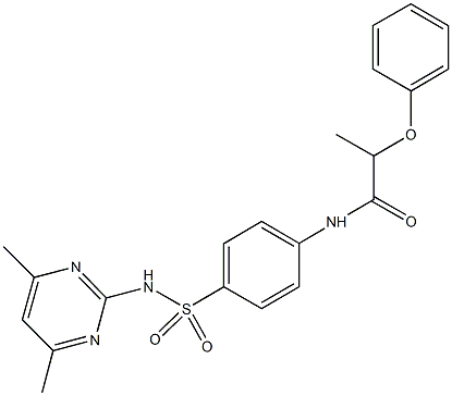 N-(4-{[(4,6-dimethyl-2-pyrimidinyl)amino]sulfonyl}phenyl)-2-phenoxypropanamide Struktur