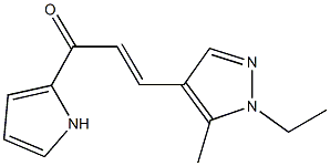 3-(1-ethyl-5-methyl-1H-pyrazol-4-yl)-1-(1H-pyrrol-2-yl)-2-propen-1-one Struktur