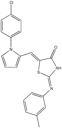 5-{[1-(4-chlorophenyl)-1H-pyrrol-2-yl]methylene}-2-[(3-methylphenyl)imino]-1,3-thiazolidin-4-one Struktur