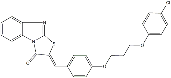 2-{4-[3-(4-chlorophenoxy)propoxy]benzylidene}[1,3]thiazolo[3,2-a]benzimidazol-3(2H)-one Struktur