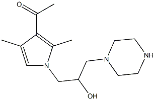 1-{1-[2-hydroxy-3-(1-piperazinyl)propyl]-2,4-dimethyl-1H-pyrrol-3-yl}ethanone Struktur