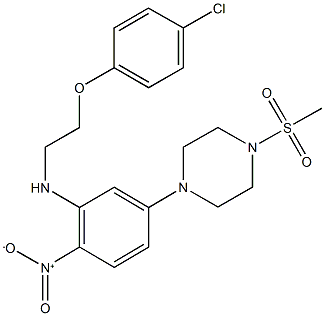 1-{3-{[2-(4-chlorophenoxy)ethyl]amino}-4-nitrophenyl}-4-(methylsulfonyl)piperazine Struktur