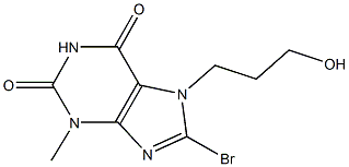 8-bromo-7-(3-hydroxypropyl)-3-methyl-3,7-dihydro-1H-purine-2,6-dione Struktur