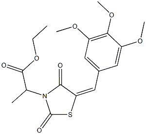 ethyl 2-[2,4-dioxo-5-(3,4,5-trimethoxybenzylidene)-1,3-thiazolidin-3-yl]propanoate Struktur