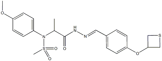 N-(4-methoxyphenyl)-N-(1-methyl-2-oxo-2-{2-[4-(3-thietanyloxy)benzylidene]hydrazino}ethyl)methanesulfonamide Struktur