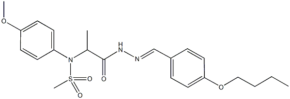 N-{2-[2-(4-butoxybenzylidene)hydrazino]-1-methyl-2-oxoethyl}-N-(4-methoxyphenyl)methanesulfonamide Struktur