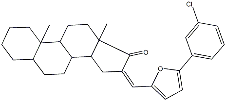 16-{[5-(3-chlorophenyl)-2-furyl]methylene}-10,13-dimethylhexadecahydro-17H-cyclopenta[a]phenanthren-17-one Struktur