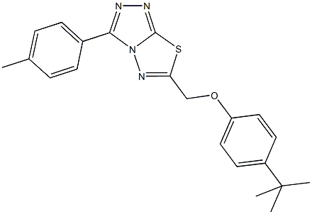 4-tert-butylphenyl [3-(4-methylphenyl)[1,2,4]triazolo[3,4-b][1,3,4]thiadiazol-6-yl]methyl ether Struktur