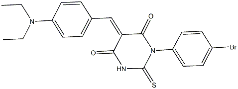 1-(4-bromophenyl)-5-[4-(diethylamino)benzylidene]-2-thioxodihydro-4,6(1H,5H)-pyrimidinedione Struktur