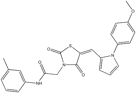 2-(5-{[1-(4-methoxyphenyl)-1H-pyrrol-2-yl]methylene}-2,4-dioxo-1,3-thiazolidin-3-yl)-N-(3-methylphenyl)acetamide Struktur