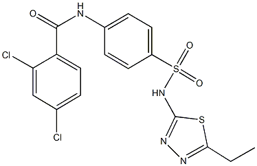 2,4-dichloro-N-(4-{[(5-ethyl-1,3,4-thiadiazol-2-yl)amino]sulfonyl}phenyl)benzamide Struktur