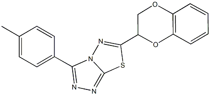 6-(2,3-dihydro-1,4-benzodioxin-2-yl)-3-(4-methylphenyl)[1,2,4]triazolo[3,4-b][1,3,4]thiadiazole Struktur