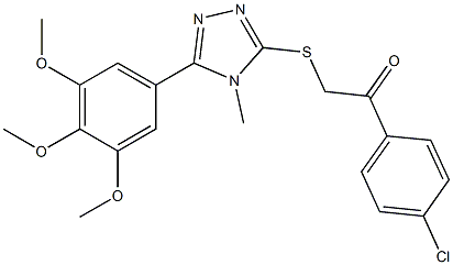 1-(4-chlorophenyl)-2-{[4-methyl-5-(3,4,5-trimethoxyphenyl)-4H-1,2,4-triazol-3-yl]sulfanyl}ethanone Struktur