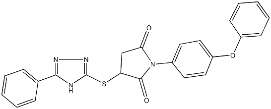 1-(4-phenoxyphenyl)-3-[(5-phenyl-4H-1,2,4-triazol-3-yl)sulfanyl]pyrrolidine-2,5-dione Struktur