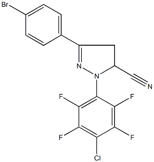 3-(4-bromophenyl)-1-(4-chloro-2,3,5,6-tetrafluorophenyl)-4,5-dihydro-1H-pyrazole-5-carbonitrile Struktur