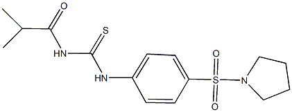 N-isobutyryl-N'-[4-(1-pyrrolidinylsulfonyl)phenyl]thiourea Struktur