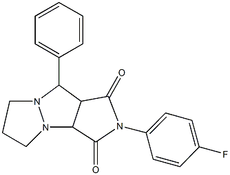 2-(4-fluorophenyl)-9-phenyltetrahydro-5H-pyrazolo[1,2-a]pyrrolo[3,4-c]pyrazole-1,3(2H,3aH)-dione Struktur